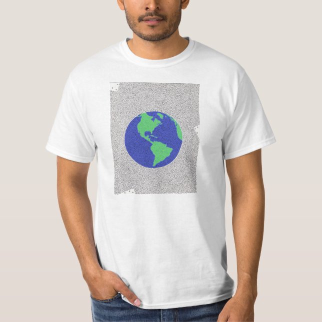 Camiseta Labirinto da terra do planeta (Frente)