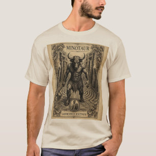 Camiseta Labirinto do Minotauro Arte da Mitologia Grega Vin