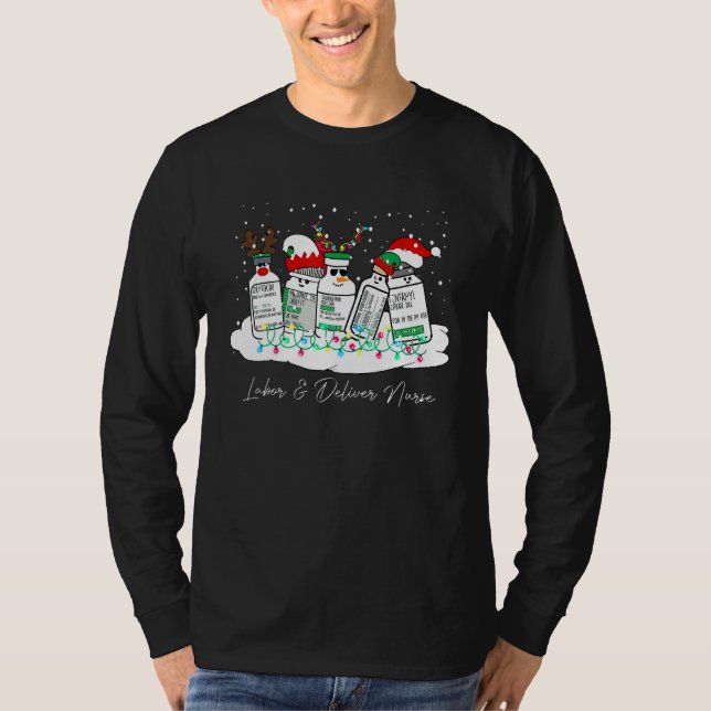 Camiseta Labor And Delivery Nurse Christmas Mother Baby Nur (Frente)