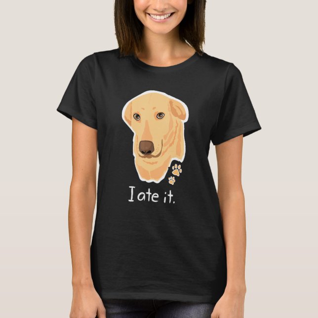 Camiseta Laboratório Amarelo-Ouro-Bonito de Labrador Rosto  (Frente)