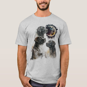 Camiseta Laboratório Black Watercolor Dudley Olhando Para A