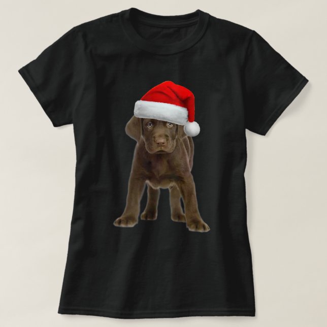 Camiseta Laboratório de Chocolate Cão Festivo Labrador Retr (Frente do Design)