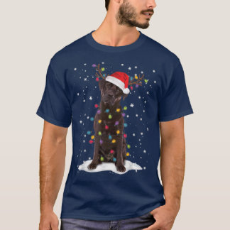 Camiseta Laboratório de Chocolate Labrador Árvore de Natal