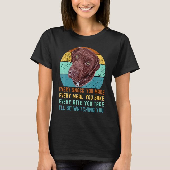 Camiseta Laboratório de Chocolate Labrador Cachorro Vendedo (Frente)