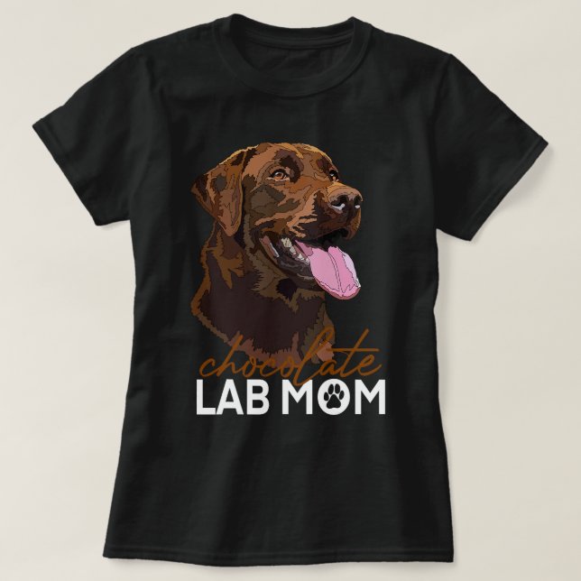 Camiseta Laboratório de Chocolate Mãe Brown Labrador Mãe (Frente do Design)