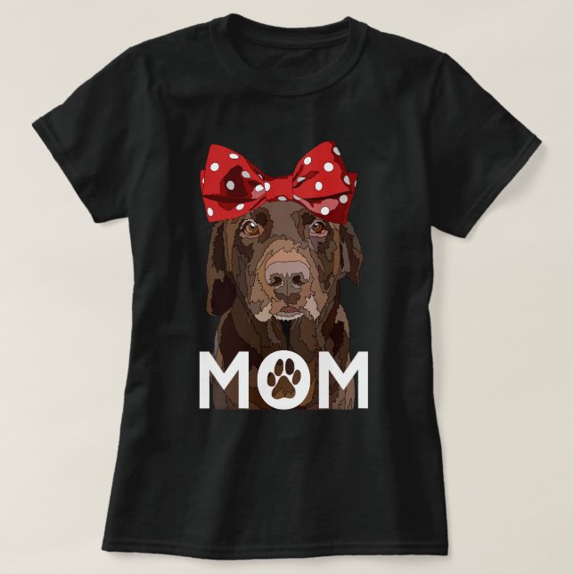 Camiseta Laboratório de Chocolate Mãe Brown Labrador Mãe (Frente do Design)