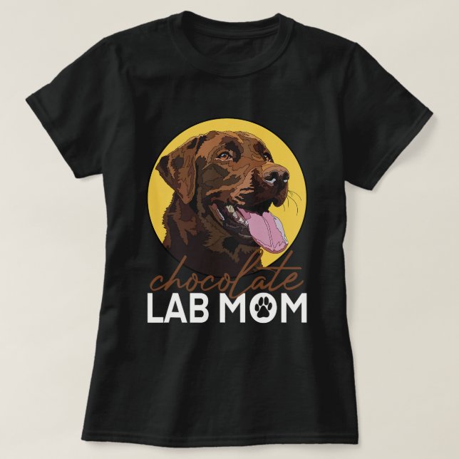 Camiseta Laboratório de Chocolate Mãe Brown Labrador Mãe (Frente do Design)