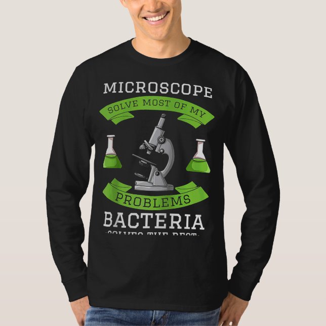 Camiseta Laboratório de Microbiologia de Microscópio Biolog (Frente)