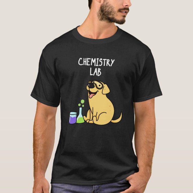 Camiseta Laboratório de Química Funny Labrador Cachorro Esc (Frente)
