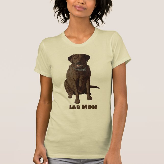 Camiseta Laboratório Mãe Chocolate Labrador (Frente)