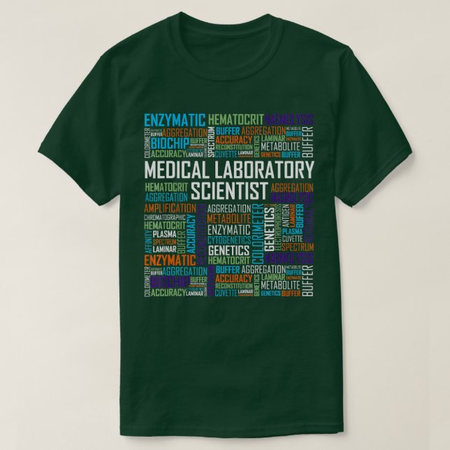 Camiseta Laboratório Médico do CLS Palavras de Presente Sem (Frente do Design)