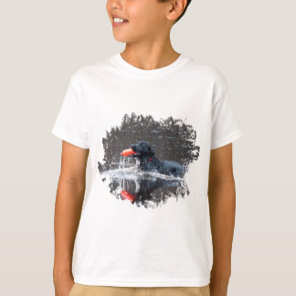 Camiseta Laboratório negro buscando flutuadores
