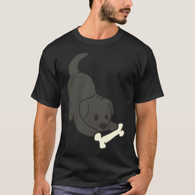 Camiseta Laboratório Preto Com Osso (Frente)