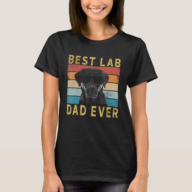 Camiseta Laboratório Preto De Labrador De Melhor Pai De Lab (Frente)