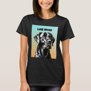 Camiseta Laboratório Preto   Laboratório Mãe Cão