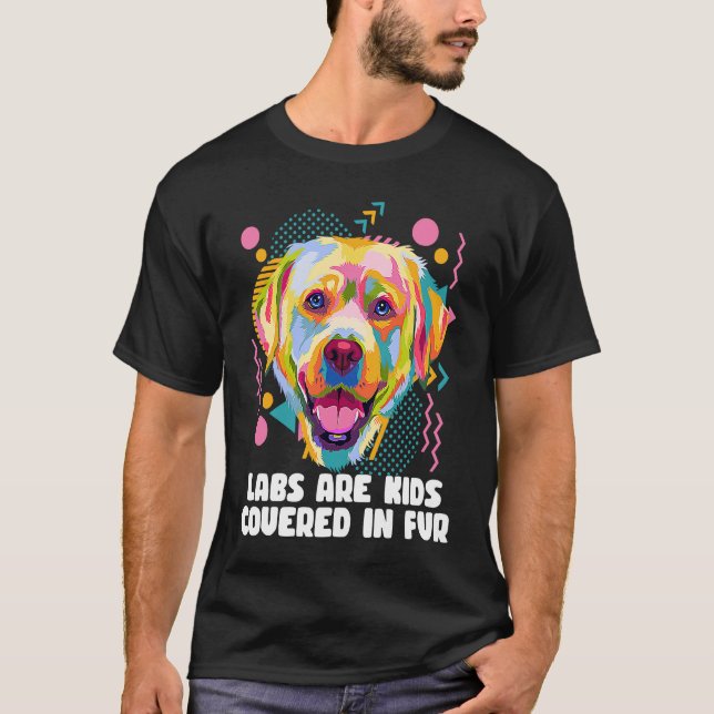 Camiseta Laboratórios são crianças cobertas por pele Labrad (Frente)
