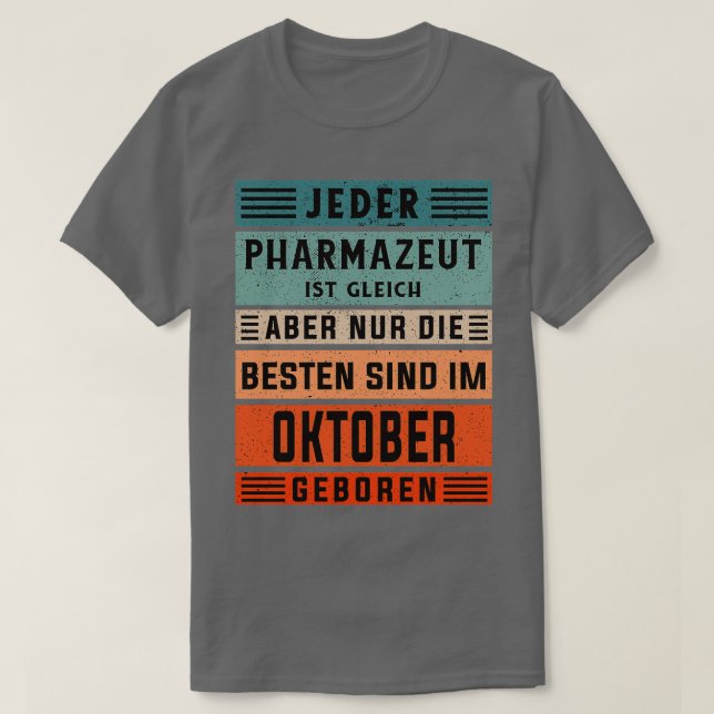 Camiseta Laboratory technician birthday October born pharma (Frente do Design)