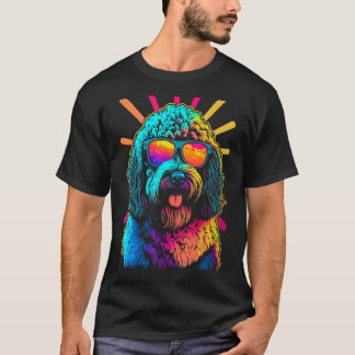 Camiseta Labradoodle Arte Colorida Única Trabalho de arte