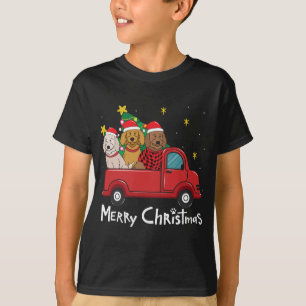 Camiseta Labradoodle Árvore de Caminhão de Natal Mãe Pai Cã