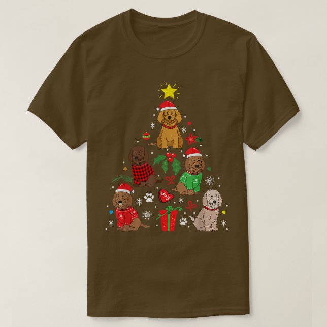 Camiseta Labradoodle Árvore de Natal Xmas Pajamas (Frente do Design)