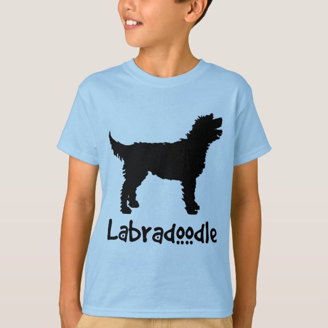 Camiseta Labradoodle com texto legal (no preto) (Frente)