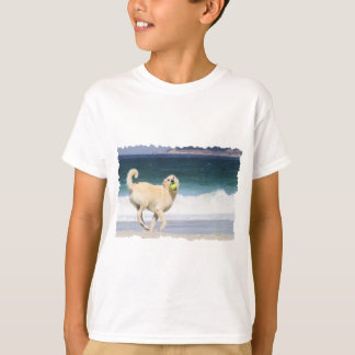 Camiseta Labradoodle - dia feliz na praia