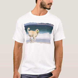 Camiseta Labradoodle - dia feliz na praia