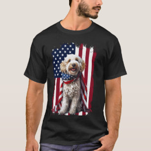 Camiseta Labradoodle Dog American Flag 4 De Julho Labradoo