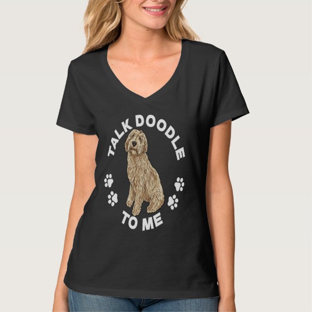Camiseta Labradoodle Dog  Talk Doodle To Me Labradoodle (Frente)