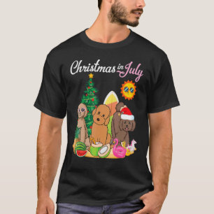 Camiseta Labradoodle Dogs Feliz Natal Em Julho Dia Mothe