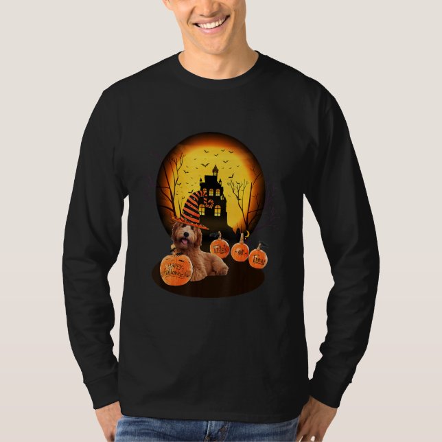 Camiseta Labradoodle Halloween For Kids Mom Dad Love Dog (Frente)