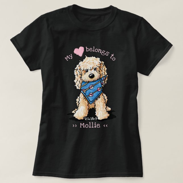 Camiseta Labradoodle Meu Coração Pertence A (Frente do Design)