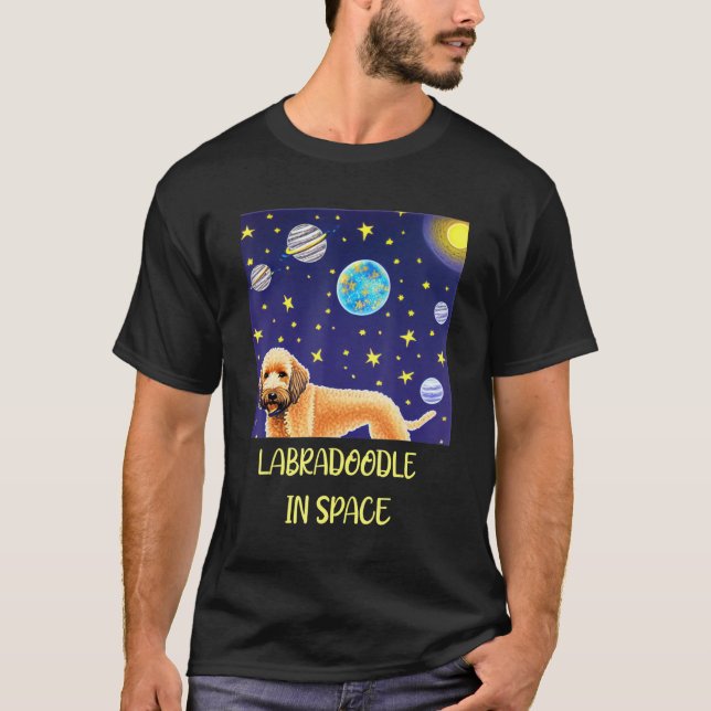 Camiseta Labradoodle no Melhor Cachorro Espacial de Sempre  (Frente)