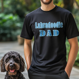 Camiseta Labradoodle Pai Blue Typografia Paw Prints
