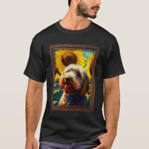 Camiseta Labradoodle Pintura Flor de Girassol Mãe Mulheres 