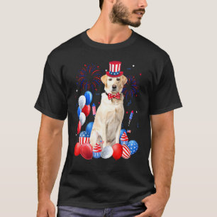 Camiseta Labrador 4 De Julho Balões - Cão De Bandeira Ameri
