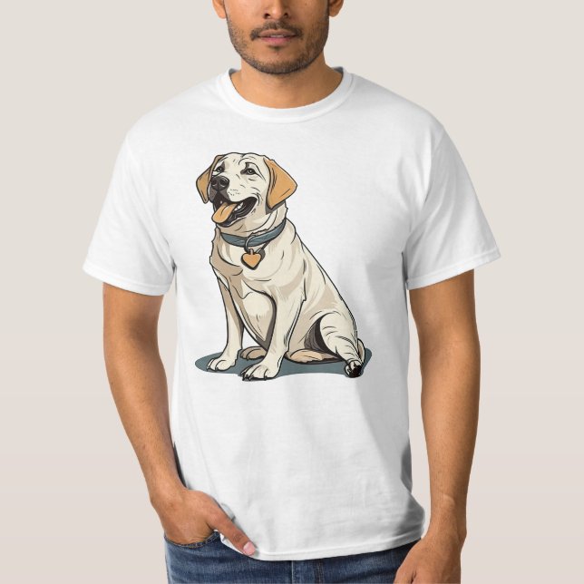 Camiseta Labrador Amantes: Uma obra-prima Negra Bonita e En (Frente)