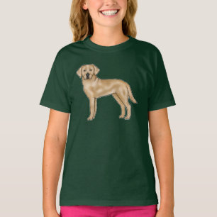 Camiseta Labrador Amarelo - Cachorro de Cartoon Adorável