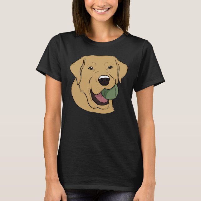 Camiseta Labrador Amarelo Com Bola (Frente)