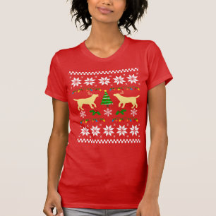 Camiseta Labrador Amarelo Descreve Teto de Natal Feio