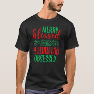 Camiseta Labrador amarelo Feliz Natal Labrador Retriever