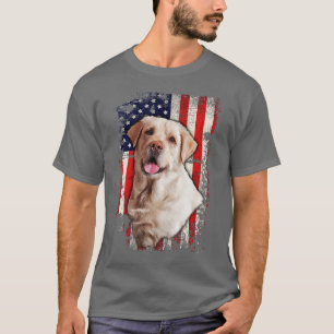 Camiseta Labrador Amarelo Labs Patriótico Americano Bandeir