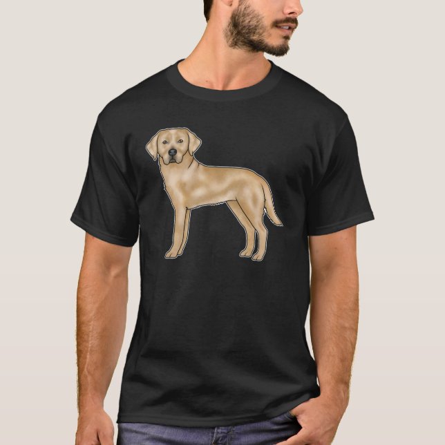 Camiseta Labrador Amarelo Retriever Canine Cartoon Lab (Frente)
