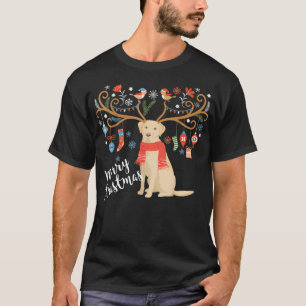 Camiseta Labrador Amarelo Retriever Christmas Dog Lab Xmas