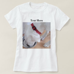 Camiseta Labrador Branco, Bonito, Misturar Água Bebendo Cac