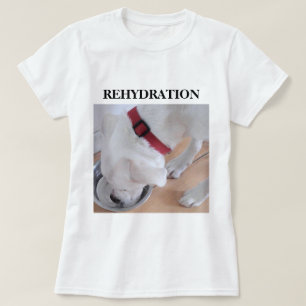 Camiseta Labrador Branco-Bonito Misturar Água Bebendo Cão-C