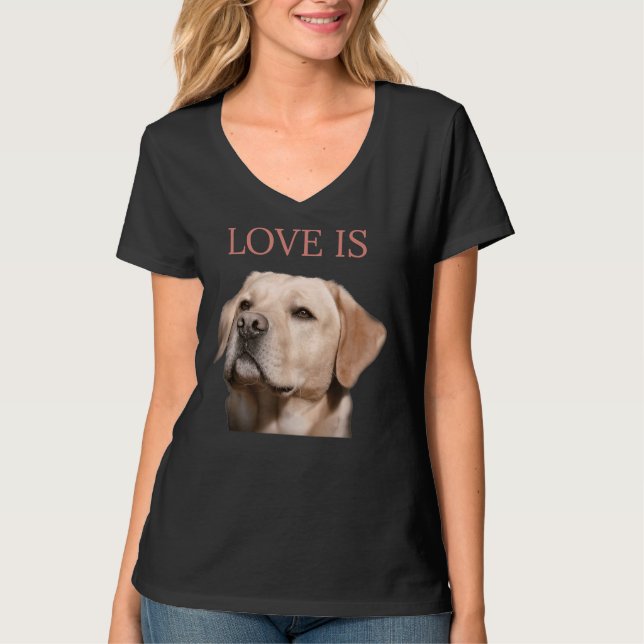 Camiseta Labrador Branco Retriever Yellow Love Lab (Frente)
