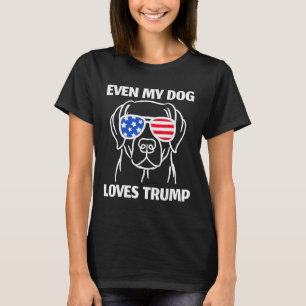 Camiseta Labrador Cachorro Pulga A Bandeira Dos Eua Até Meu