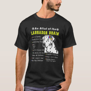 Camiseta Labrador Cérebro Preto Amarelo Chocolate