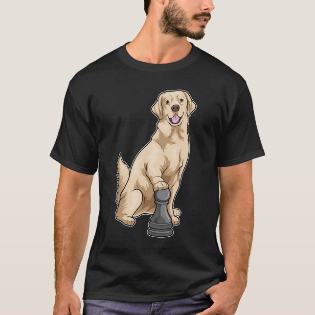 Camiseta Labrador Chess, peça de pintura Chess (Frente)